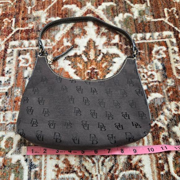 Dooney and Bourke Signature Logo Monogram Small Shoulder Purse Canvas Leather - Picture 2 of 16
